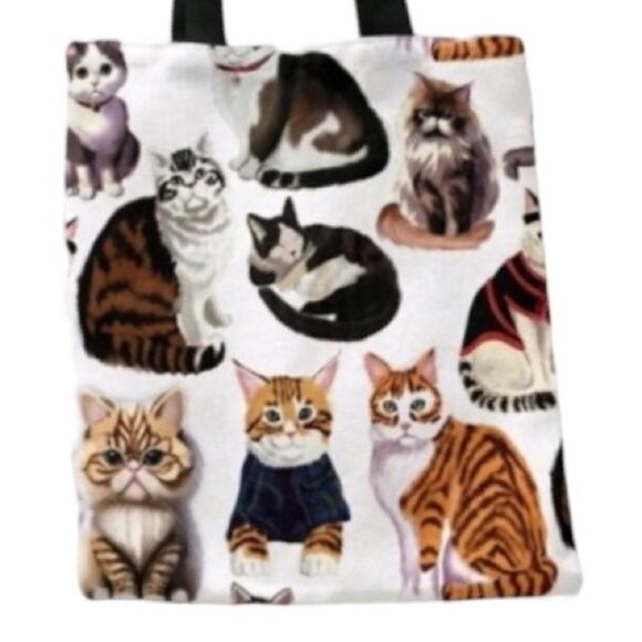 Cat Pattern Tote Bag - Picture 3 of 6